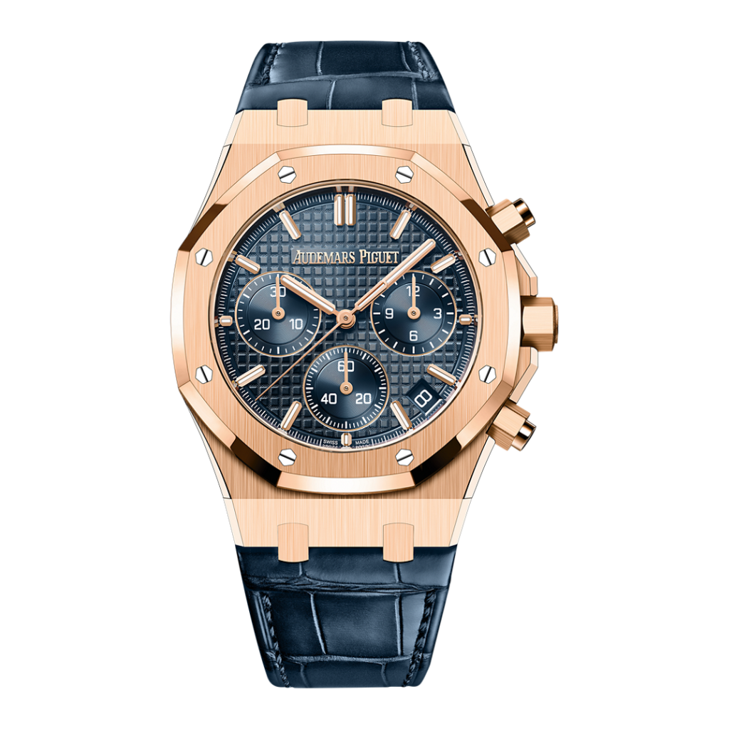 Audemars Piguet Royal Oak Selfwinding Chronograph 41 mm Blue  Dial 18-Carat Pink Gold   Strap 26240OR.OO.D315CR.02 - WATCHXNYC