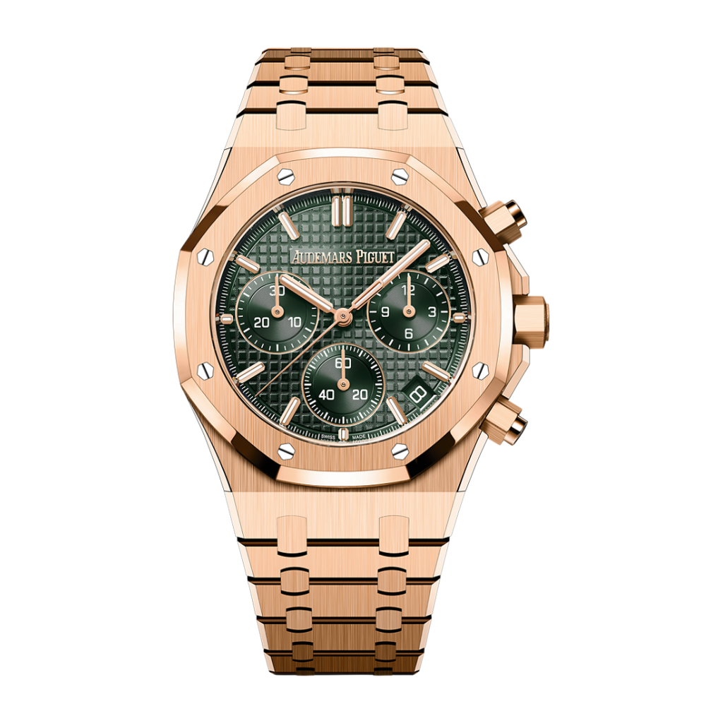 Audemars Piguet Royal Oak Selfwinding Chronograph 41 mm Khaki Green Dial 18-Carat Pink Gold Bracelet 26240OR.OO.1320OR.08 - WATCHXNYC