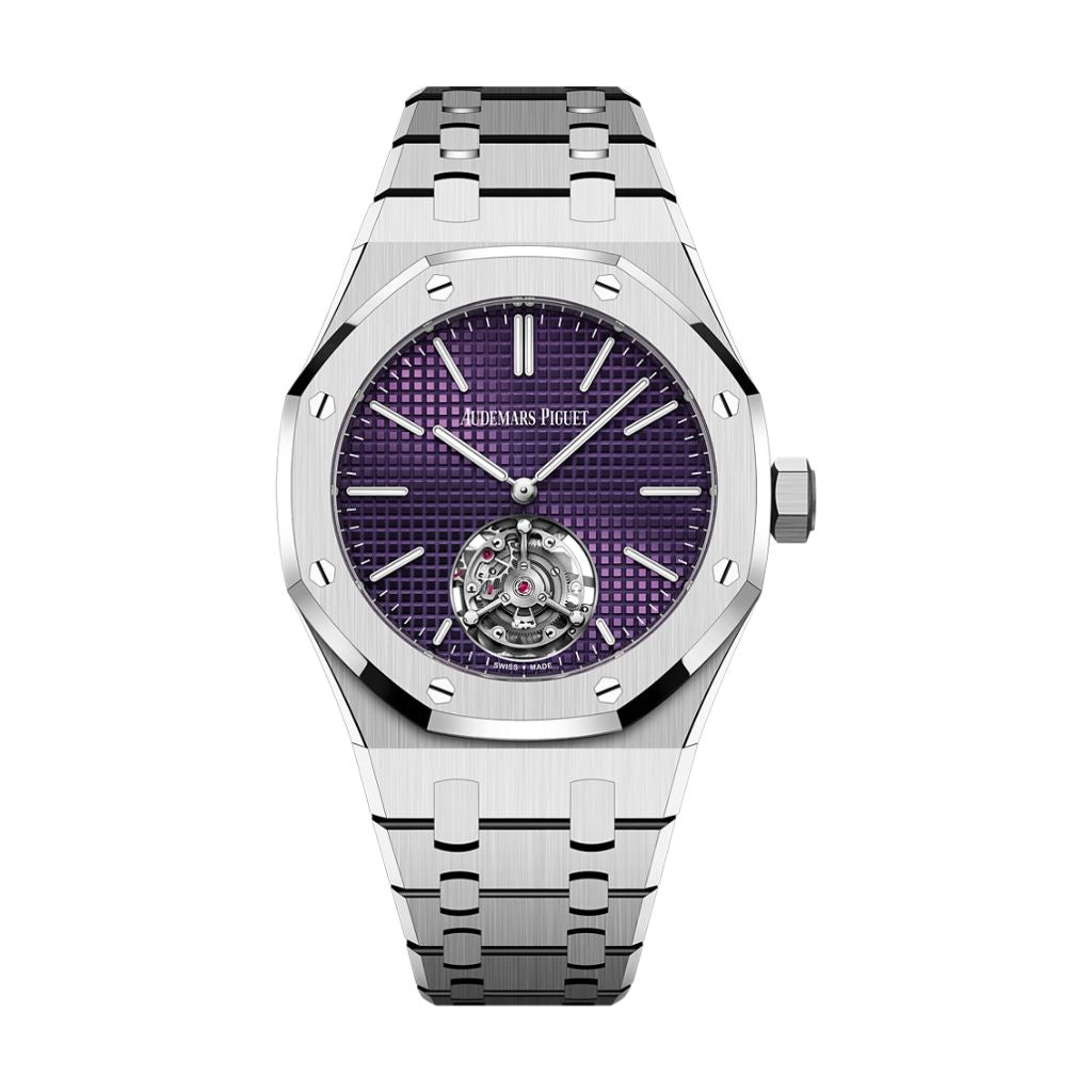 Audemars Piguet Royal Oak Selfwinding Flying Tourbillon Extra-Thin (RD#3) 37 mm Purple Dial Stainless Steel Bracelet 26660ST.OO.1356ST.02 - WATCHXNYC