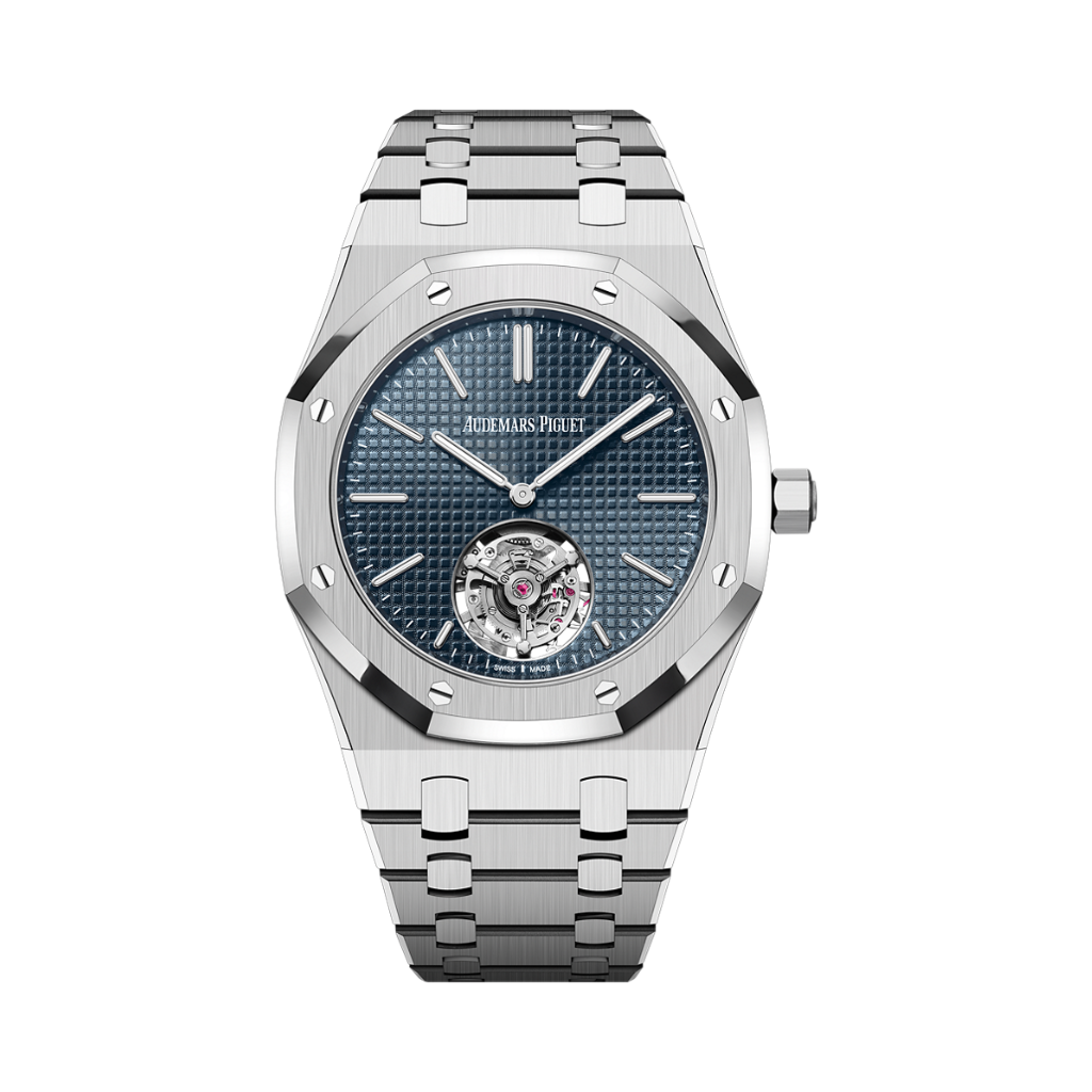 Audemars Piguet Royal Oak Selfwinding Flying Tourbillon Extra-Thin (RD#3) 39 mm Blue  Dial Stainless Steel Bracelet 26670ST.OO.1240ST.02 - WATCHXNYC