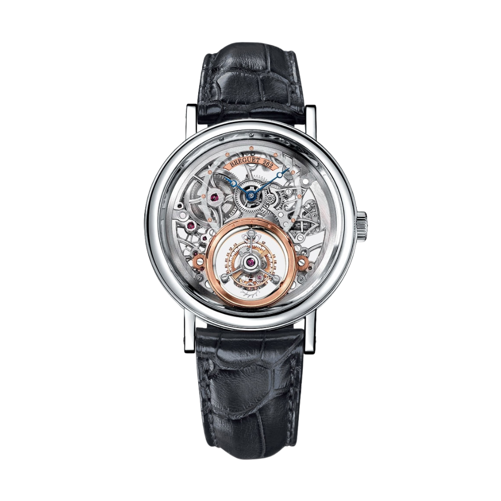 Breguet Classique 40 mm Transparent Dial Platinum Black Leather Strap 5335PT/42/9W6 - WATCHXNYC