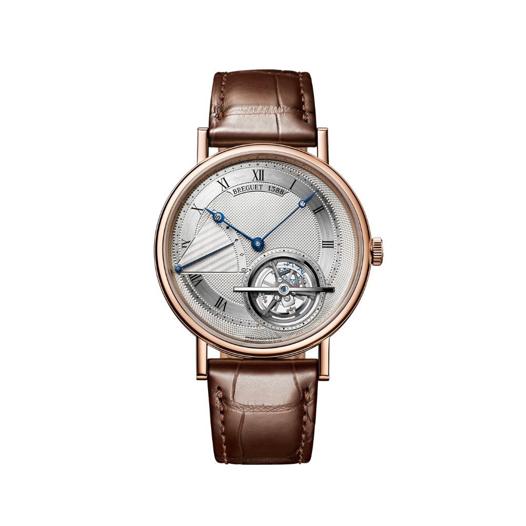 Breguet Classique 41 mm Silver Dial 18k Rose Gold Brown Leather Strap 5377BR/12/9WU - WATCHXNYC