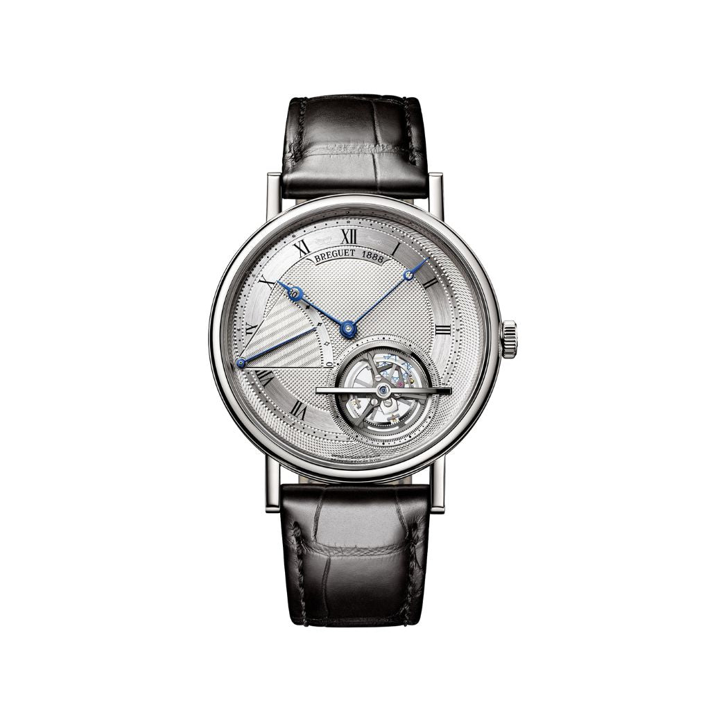 Breguet Classique 41 mm Silver Dial Platinum Black Leather Strap 5377PT/12/9WU - WATCHXNYC