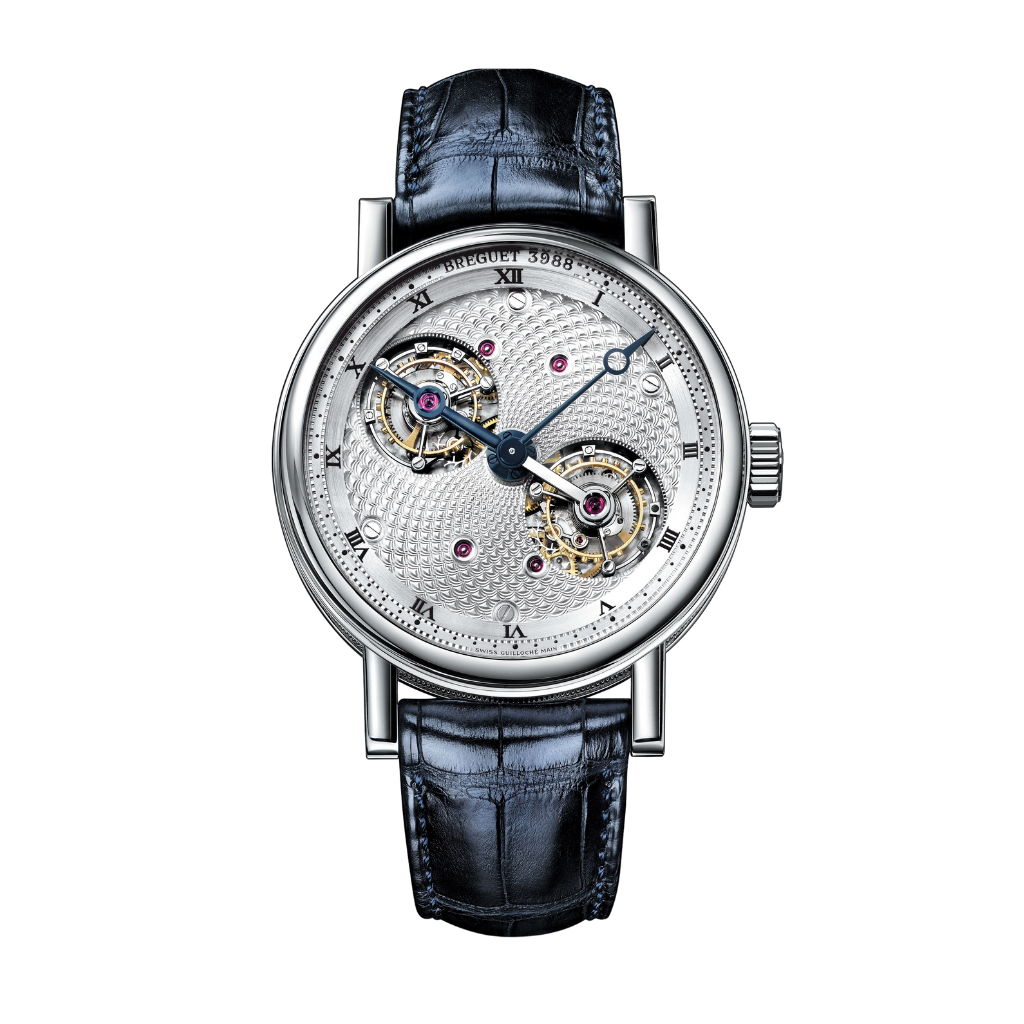 Breguet Classique 44 mm Silver Dial Platinum Black Leather Strap 5347PT/11/9ZU - WATCHXNYC