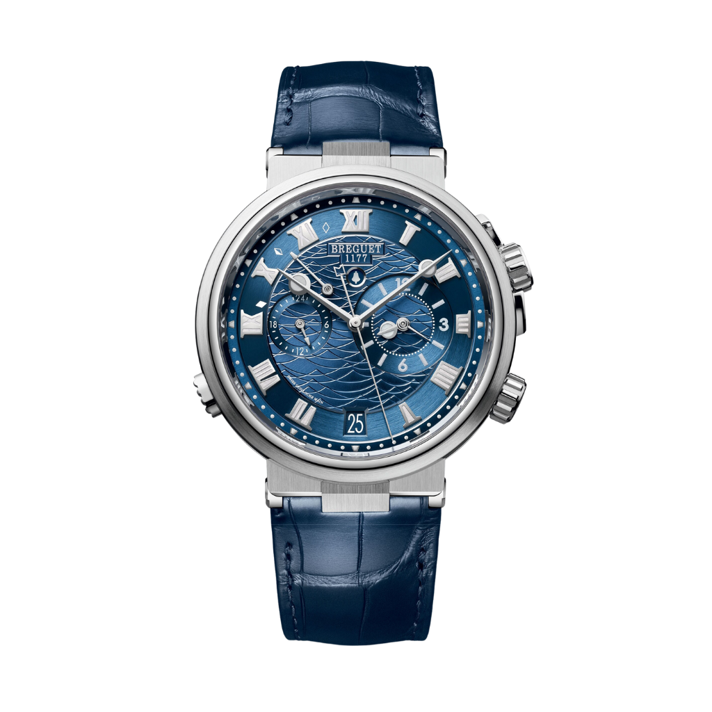 Breguet Marine 40 mm Blue Dial White Gold Blue Leather Strap 5547BB/Y2/9ZU - WATCHXNYC