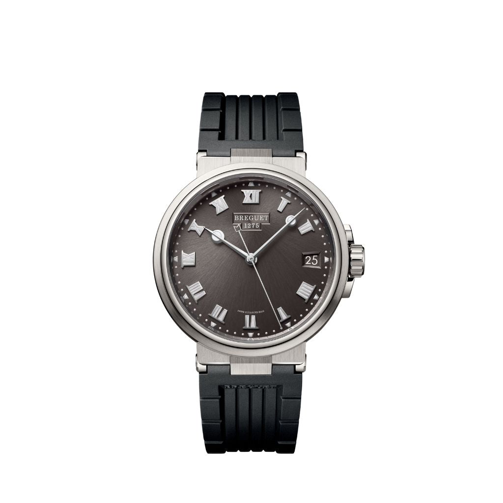 Breguet Marine 40 mm Dark Grey Dial Titanium Black Rubber Strap 5517TI/G2/5ZU - WATCHXNYC