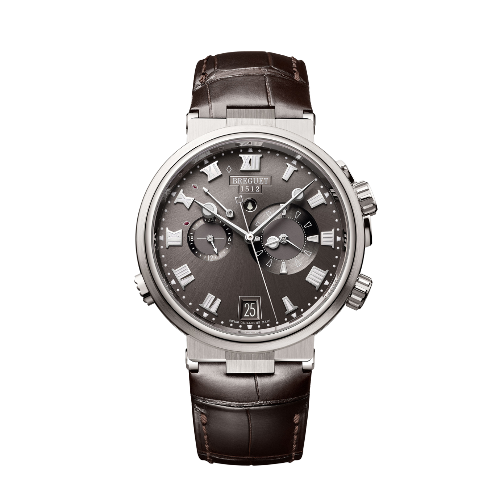 Breguet Marine 40 mm Dark Grey Dial Titanium Dark Grey Leather Strap 5547TI/G2/9ZU - WATCHXNYC