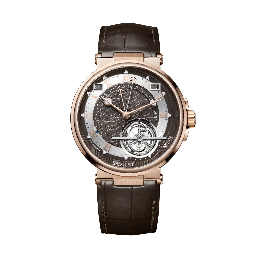 Breguet Marine 43.9 mm Brown Dial 18k Rose Gold Brown Leather Strap 5887BR/G2/9WV - WATCHXNYC