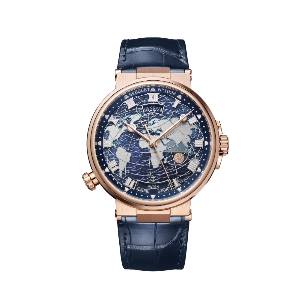 Breguet Marine 43.9mm Blue Dial 18k Rose Gold Blue Leather Strap 5557BR/YS/9WV - WATCHXNYC