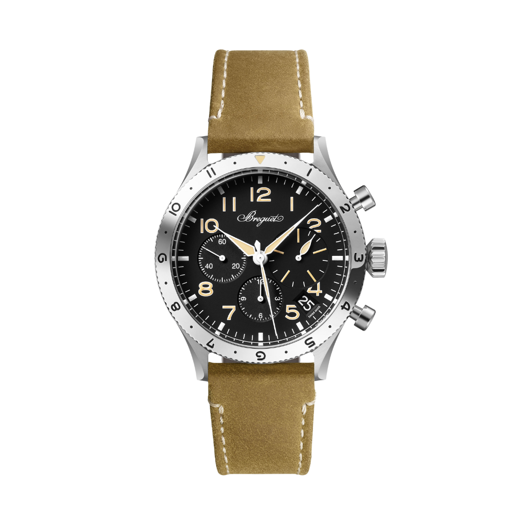 Breguet Type XX 42 mm Black Dial Stainless Steel Brown Leather Strap 2067ST/92/3WU - WATCHXNYC