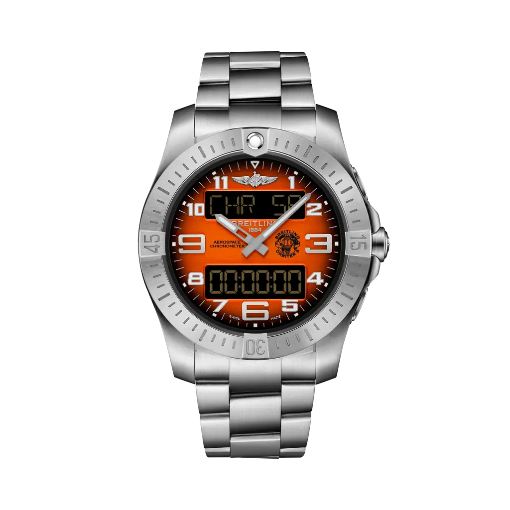 Breitling Aerospace B70 Orbiter 43 mm Orenge Dial Titanium Bracelet EB70101A1O1E1 - WATCHXNYC