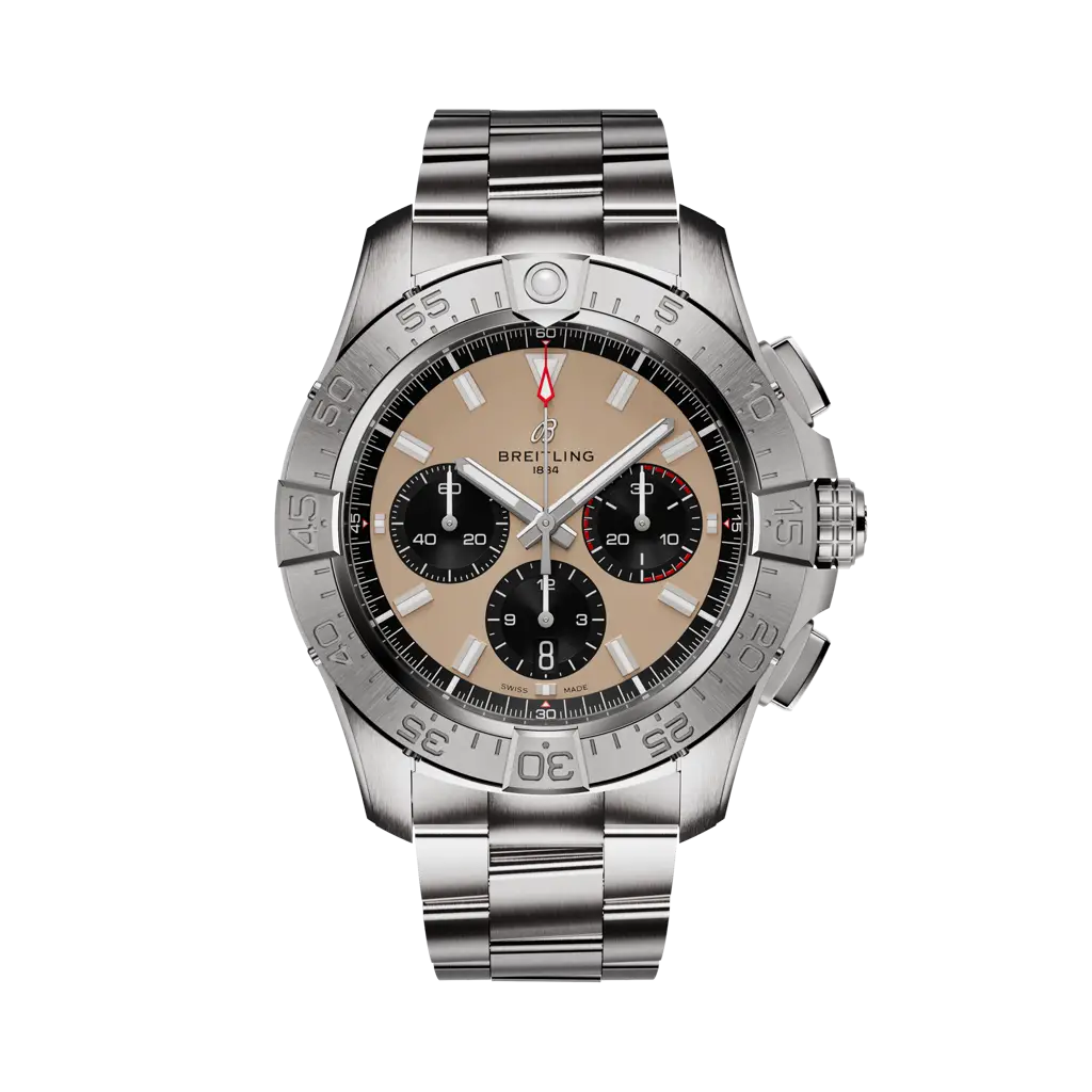 Breitling Avenger B01 Chronograph 44 mm Black And Pink Dial Stainless Steel Bracelet AB0147101A1A1 - WATCHXNYC