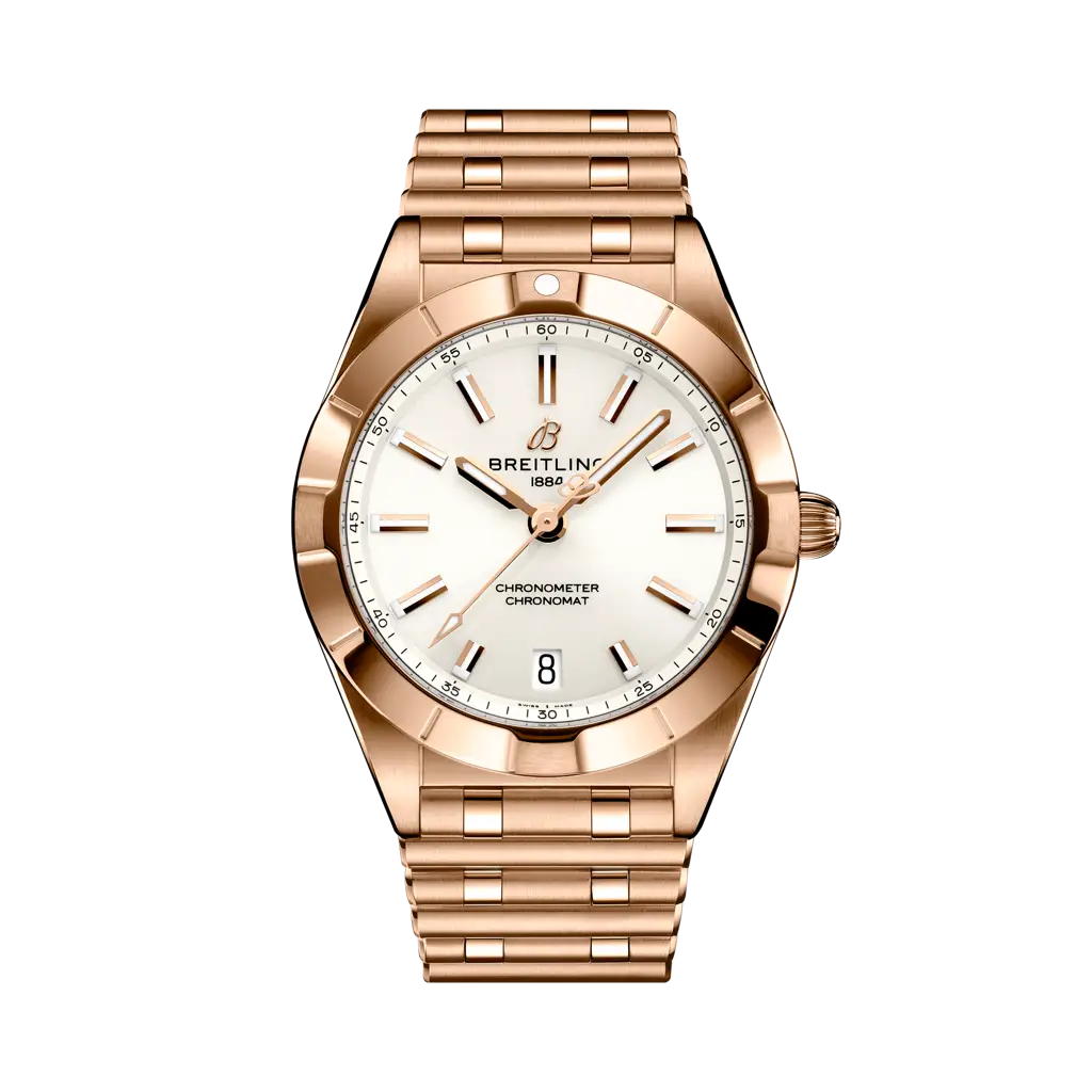 Breitling Chronomat 32 mm Beige Dial 18K Red Gold Bracelet R77310101A1R1 - WATCHXNYC