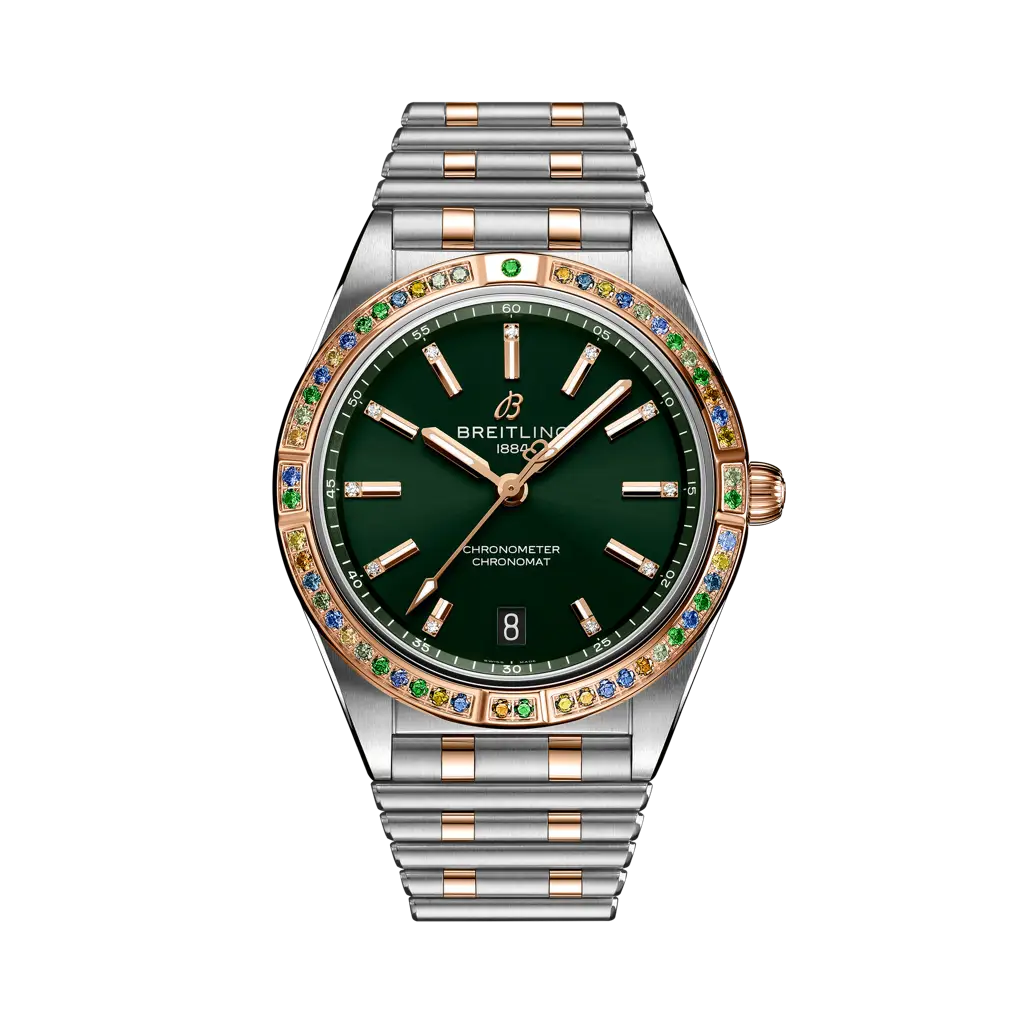 Breitling Chronomat Automatic 36 South Sea 36 mm Green Dial Stainless Steel & 18K Red Gold Bracelet U10380611L1U1 - WATCHXNYC