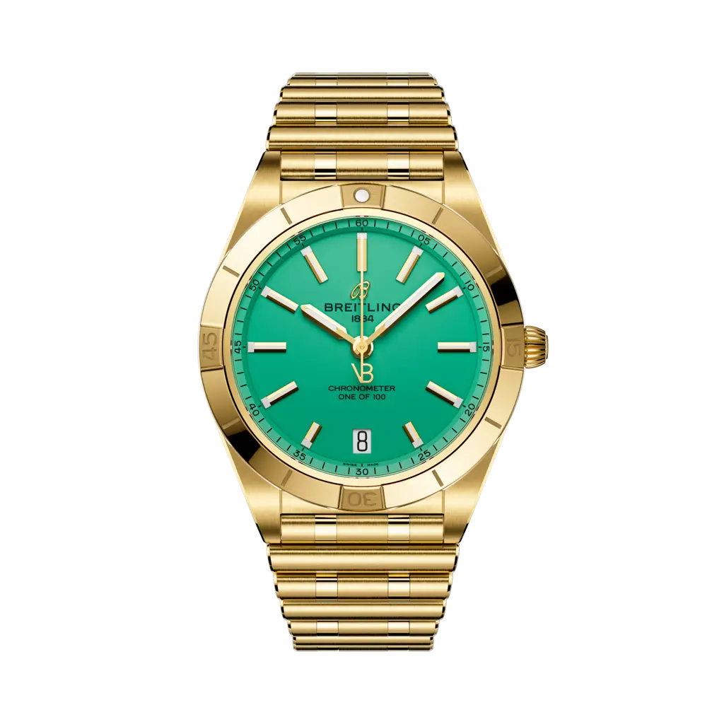 Breitling Chronomat Automatic 36 Victoria Beckham 36 mm Bright Green Dial 18k Yellow Gold Bracelet K103801A1L1K1 - WATCHXNYC