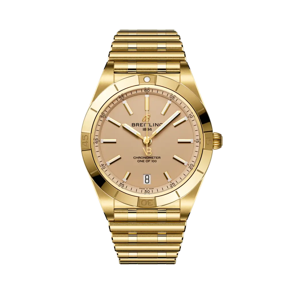 Breitling Chronomat Automatic 36 Victoria Beckham 36 mm Brown Dial 18k Yellow Gold Bracelet K103801A1A1K1 - WATCHXNYC