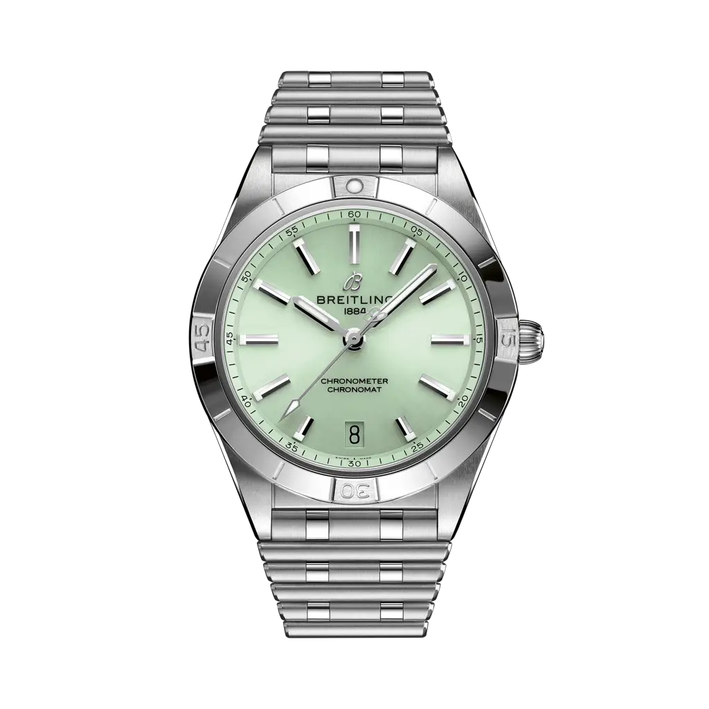 Breitling Chronomat Automatic 36mm Light Green Dial Stainless Steel Bracelet A10380101L1A1 - WATCHXNYC