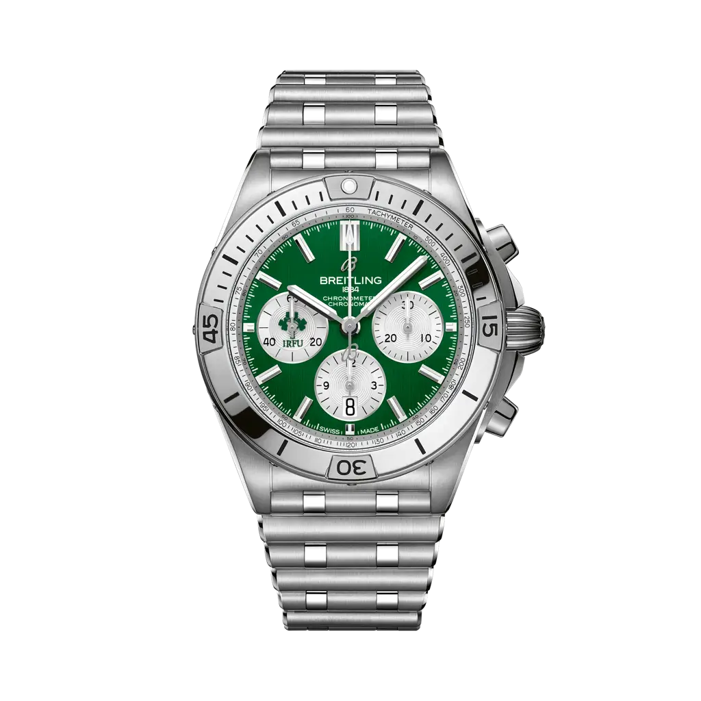 Breitling Chronomat B01 42 Six Nations Ireland 42 mm Green Dial Stainless Steel Bracelet AB0134A91L1A1 - WATCHXNYC