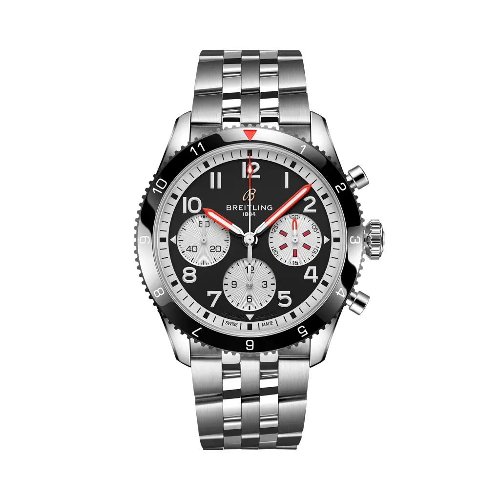 Breitling Classic AVI Chronograph 42 Mosquito 42 mm Black Dial Stainless Steel Bracelet Y233801A1B1A1 - WATCHXNYC
