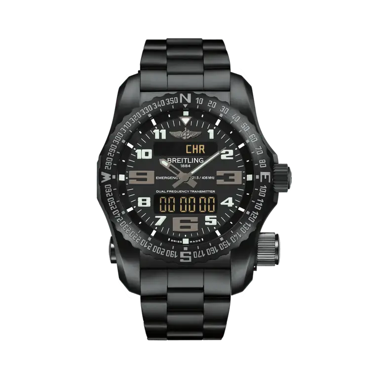 Breitling Emergency 51 mm Black Dial Dlc-Coated Titanium Bracelet V76325221B1V1 - WATCHXNYC