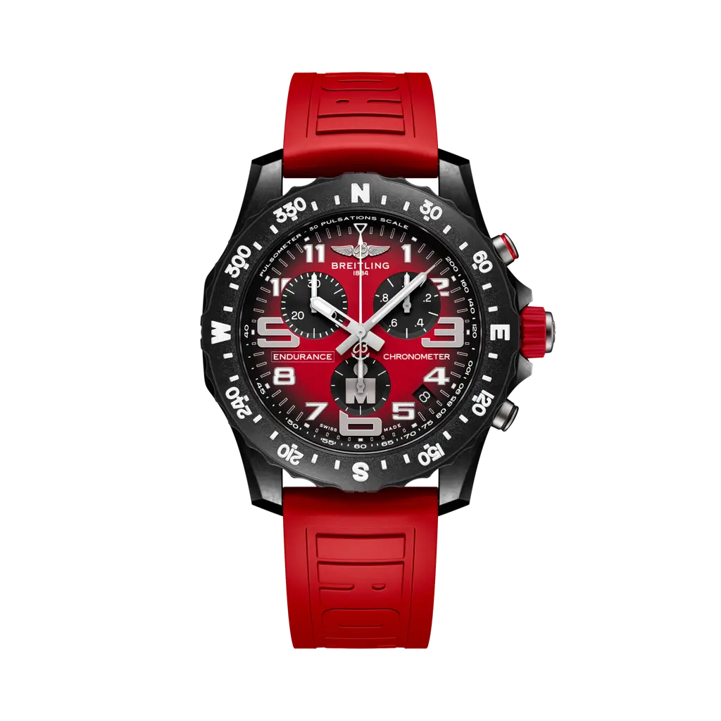 Breitling Endurance Pro 44 IRONMAN® 44 mm Red Dial Breitlight Red Rubber Strap X823109A1K1S1 - WATCHXNYC
