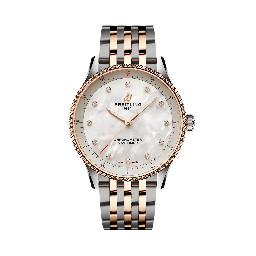 Breitling Navitimer 32 mm White Dial Stainless Steel & 18K Red Gold Bracelet U77320E61A1U1 - WATCHXNYC