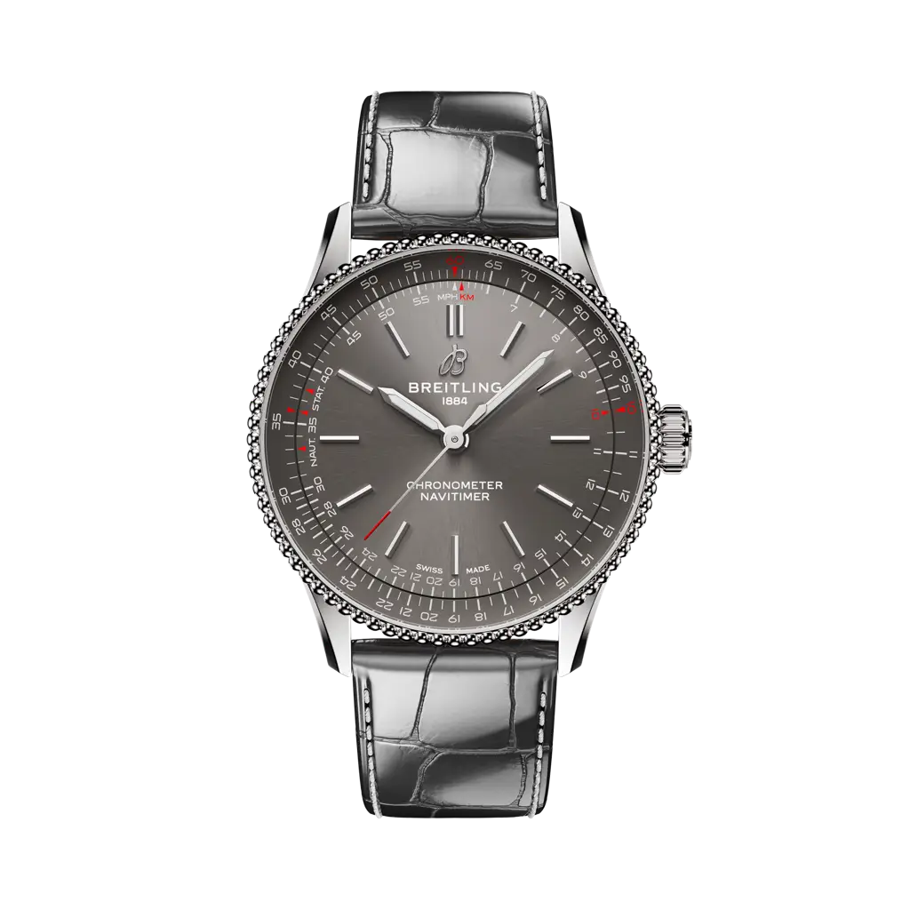 Breitling Navitimer Automatic 36 mm Black Dial Stainless Steel   Leather Strap A17327381B1P1 - WATCHXNYC