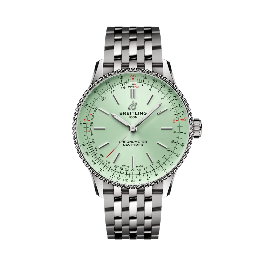 Breitling Navitimer Automatic 36 mm Olive Green Dial Stainless Steel Bracelet A17327361L1A1 - WATCHXNYC