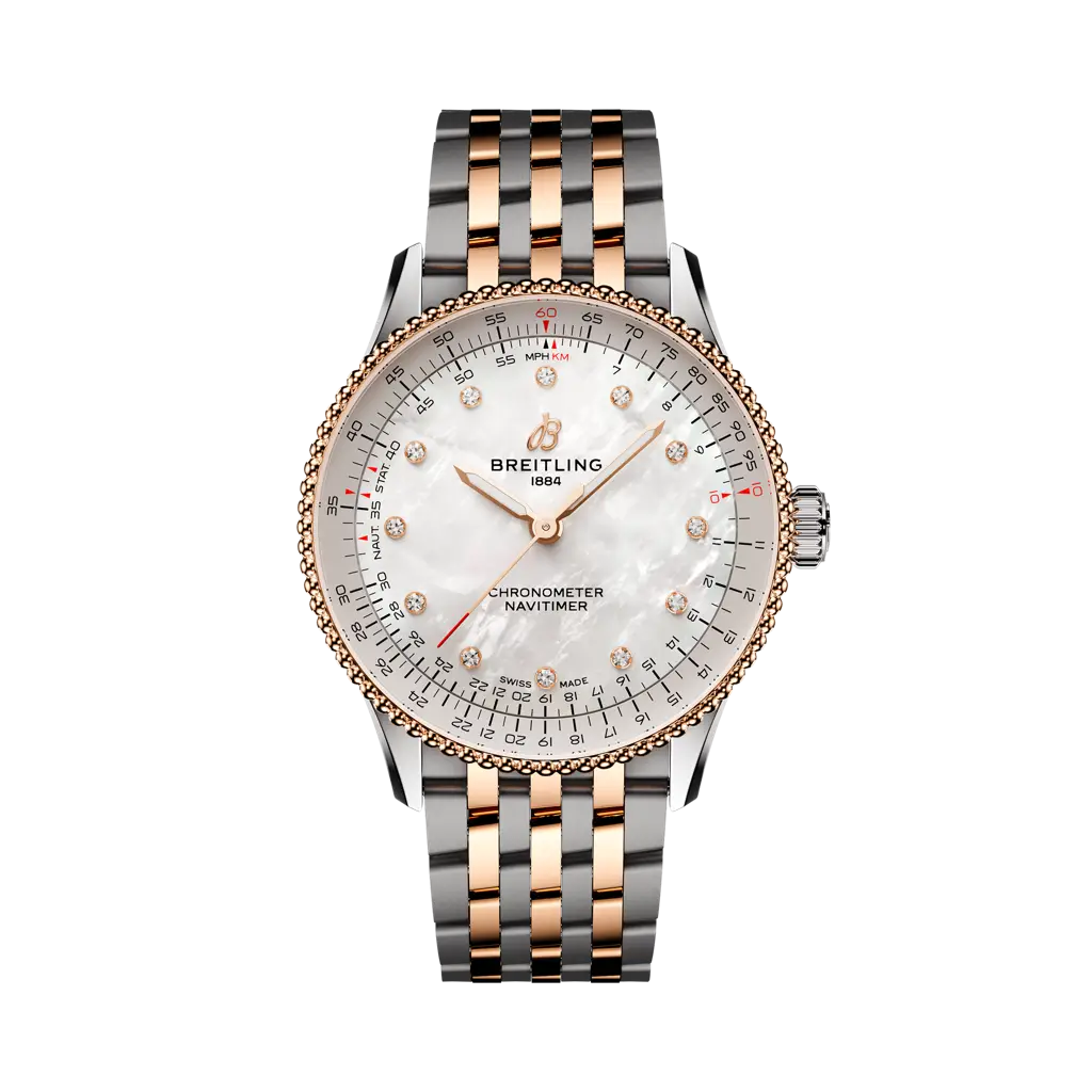 Breitling Navitimer Automatic 36 mm White Dial Stainless Steel & 18K Red Gold Bracelet U17327211A1U1 - WATCHXNYC