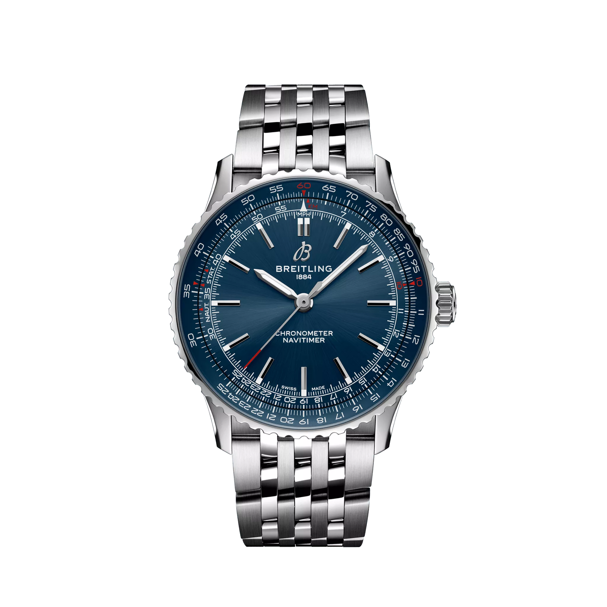 Breitling Navitimer Automatic 41 mm Bright Blue Dial Stainless Steel Stainless Steel Metal Bracelet A17329161C1A1 - WATCHXNYC