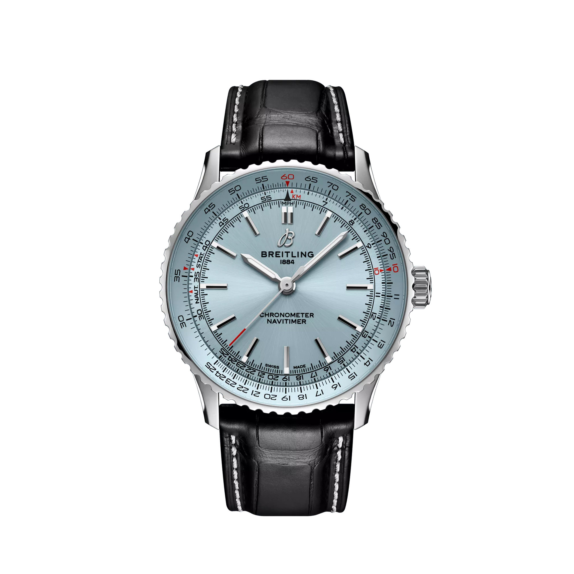 Breitling Navitimer Automatic 41 mm White Dial Stainless Steel   Leather Strap A17329171C1P1 - WATCHXNYC