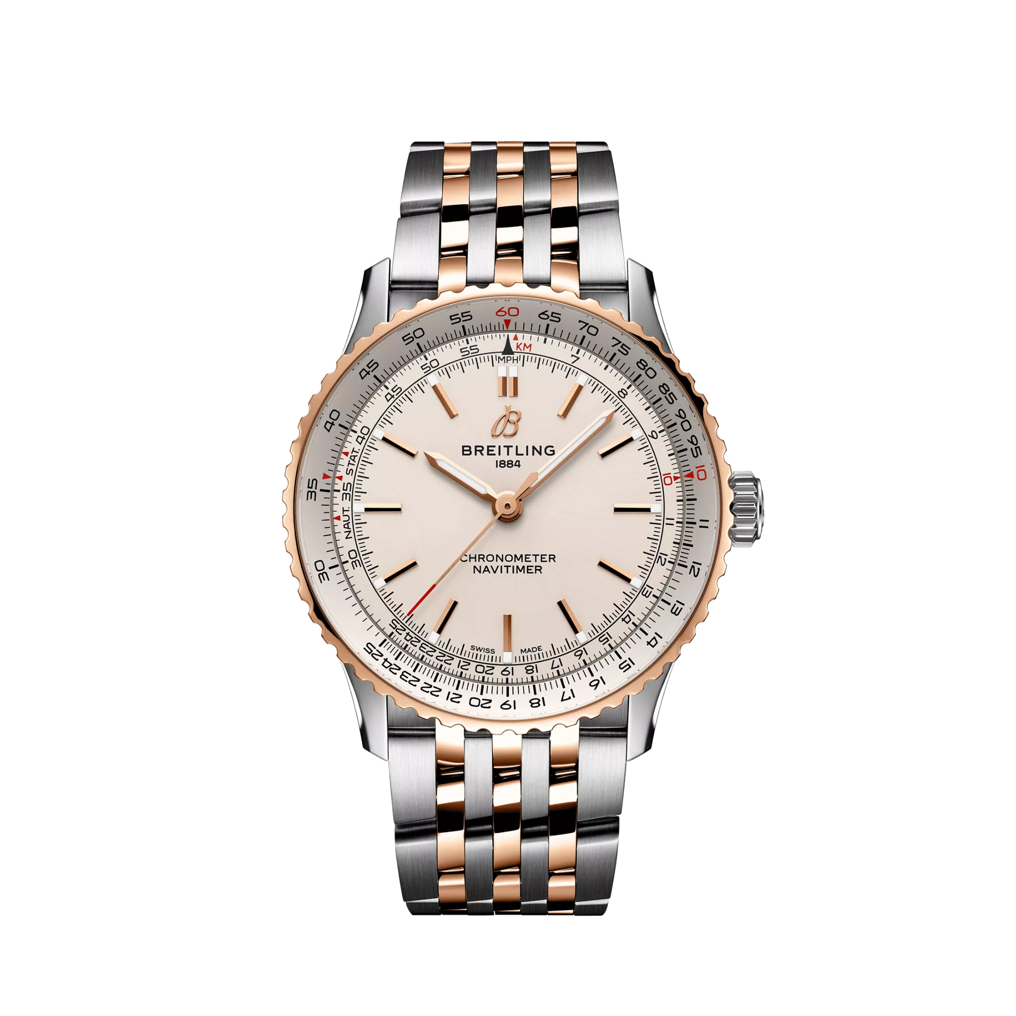 Breitling Navitimer Automatic 41mm White Dial Stainless Steel & 18K Red Gold Bracelet U17329F41G1U1 - WATCHXNYC