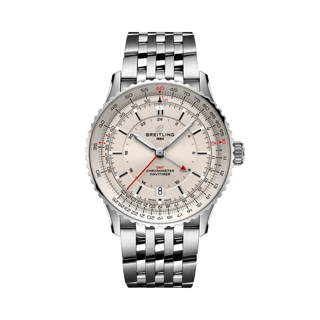 Breitling Navitimer Automatic GMT 41 mm White Dial Stainless Steel Bracelet A32310211G1A1 - WATCHXNYC