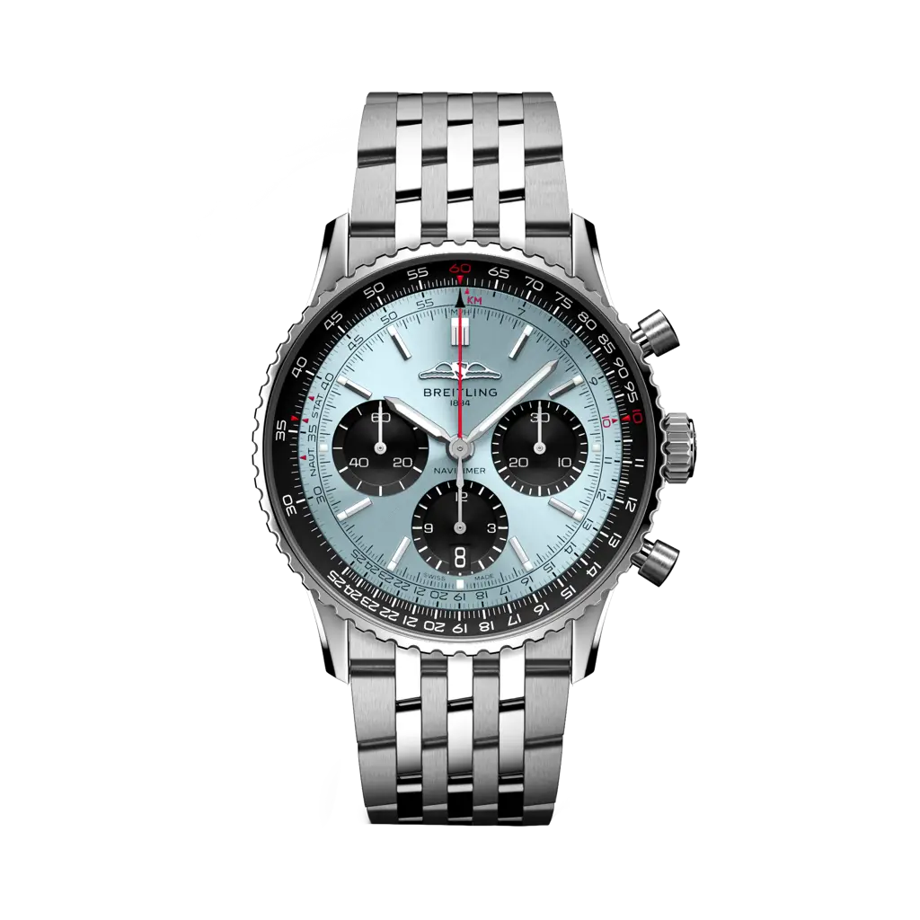 Breitling Navitimer B01 Chronograph 41 mm Black With Ocean Dial Stainless Steel Bracelet AB0139241C2A1 - WATCHXNYC