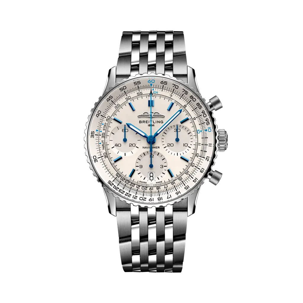 Breitling Navitimer B01 Chronograph 41 mm White Dial Stainless Steel Bracelet AB0139A71G1A1 - WATCHXNYC
