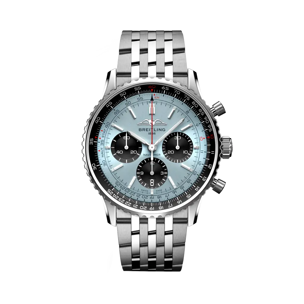 Breitling Navitimer B01 Chronograph 43 mm Black And Ocean Dial Stainless Steel Bracelet AB0138241C1A1 - WATCHXNYC