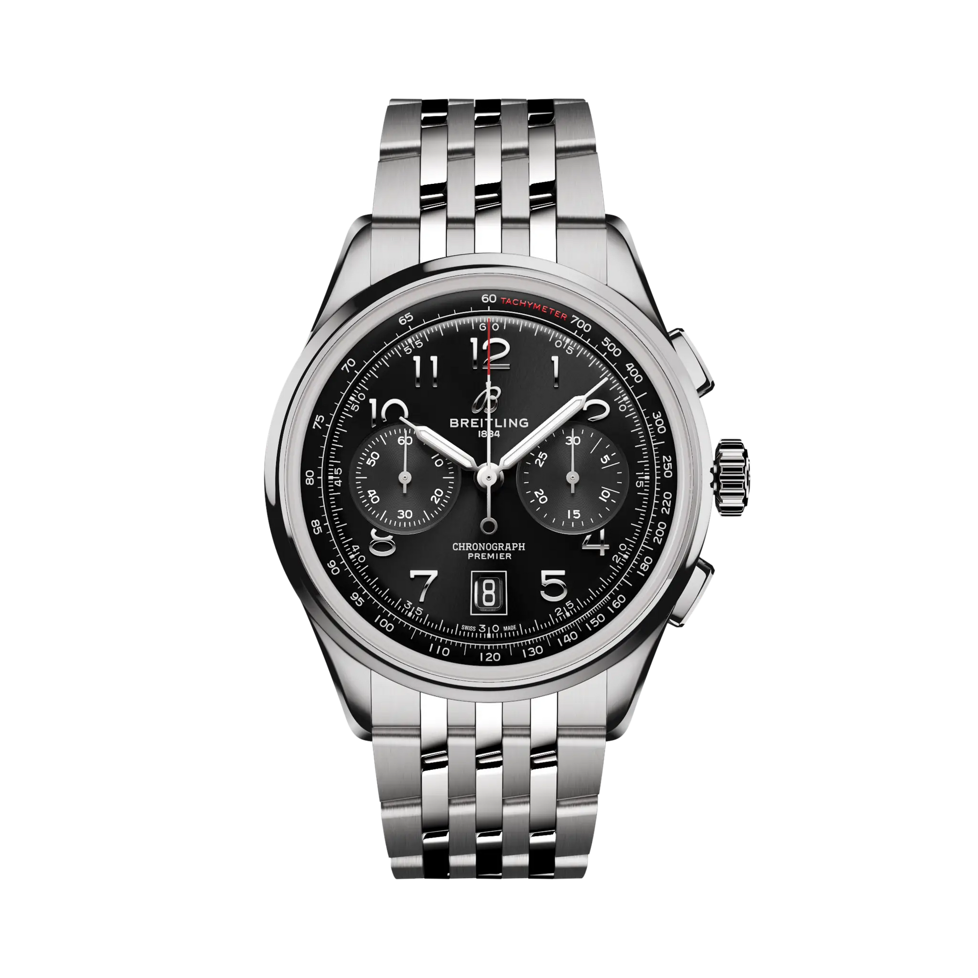 Breitling Premier B01 Chronograph 42 mm Black Dial Stainless Steel Metal Bracelet AB0145221B1A1 - WATCHXNYC
