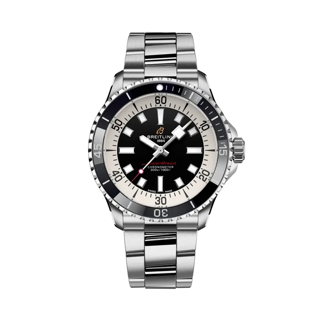Breitling Superocean Automatic 42 mm Black And White Dial Stainless Steel Bracelet A17375211B1A1 - WATCHXNYC