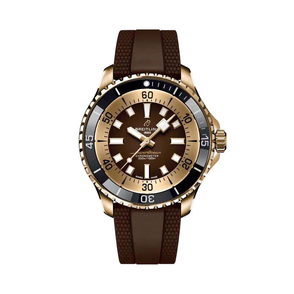 Breitling Superocean Automatic 44 mm Brown Dial Bronze Rubber Brown Strap N17376201Q1S1 - WATCHXNYC
