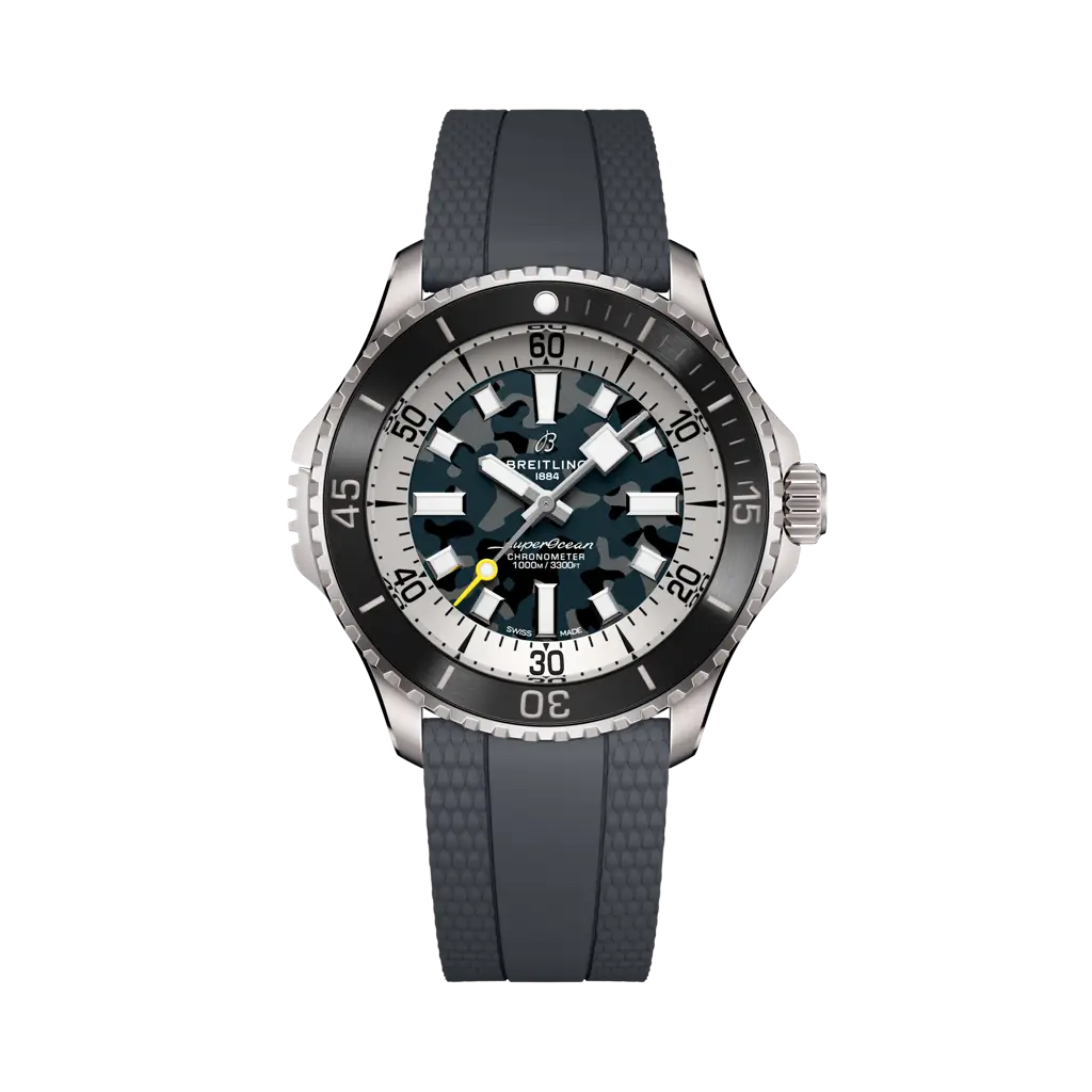Breitling Superocean Automatic 46 Super Diver 46 mm Black Dial Titanium Rubber Anthracite Strap E10379351B1S1 - WATCHXNYC