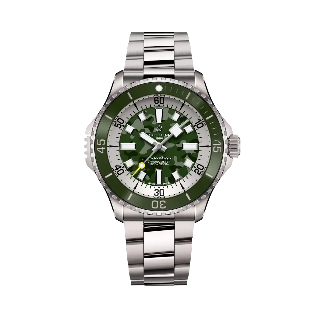 Breitling Superocean Automatic 46 Super Diver 46 mm Olive Green Dial Titanium Bracelet E10379D31L1E1 - WATCHXNYC
