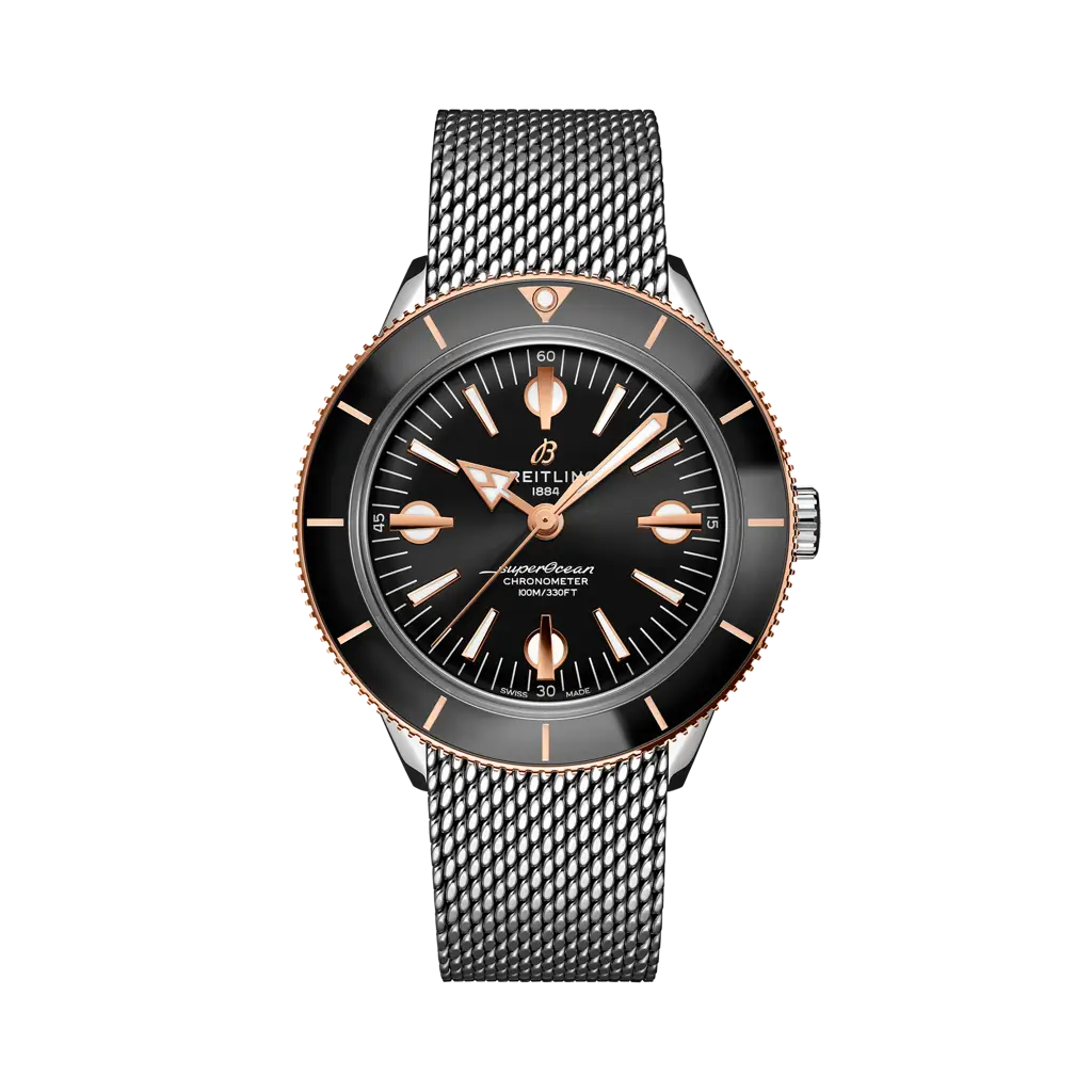Breitling Superocean Heritage '57 42 mm Black Dial Stainless Steel & 18K Red Gold Bracelet U10370121B1A1 - WATCHXNYC
