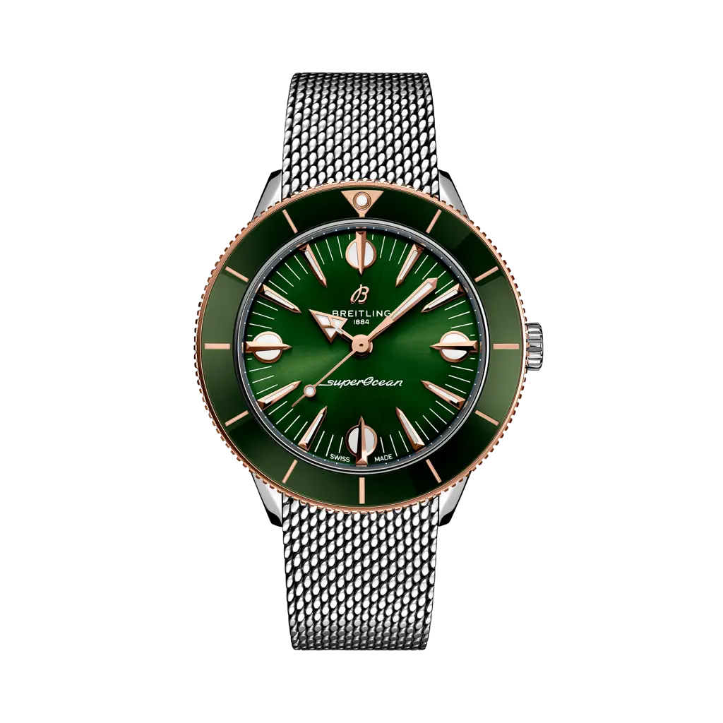 Breitling Superocean Heritage '57 Highlands 38 mm Green Dial Stainless Steel & 18K Red Gold Bracelet U10340361L1A1 - WATCHXNYC