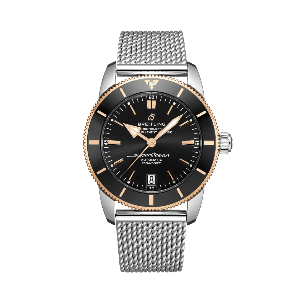 Breitling Superocean Heritage B20 Automatic 42 mm Black Dial Stainless Steel & 18K Red Gold Bracelet UB2010121B1A1 - WATCHXNYC