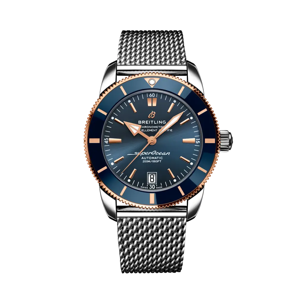 Breitling Superocean Heritage B20 Automatic 42 mm Blue Dial Stainless Steel & 18K Red Gold Bracelet UB2010161C1A1 - WATCHXNYC