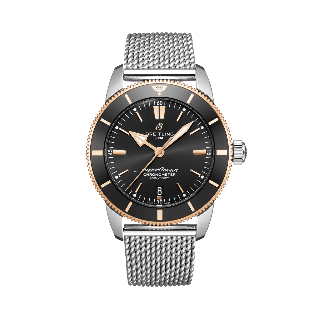 Breitling Superocean Heritage B20 Automatic 44 mm Black Dial Stainless Steel & 18K Red Gold Bracelet UB2030121B1A1 - WATCHXNYC