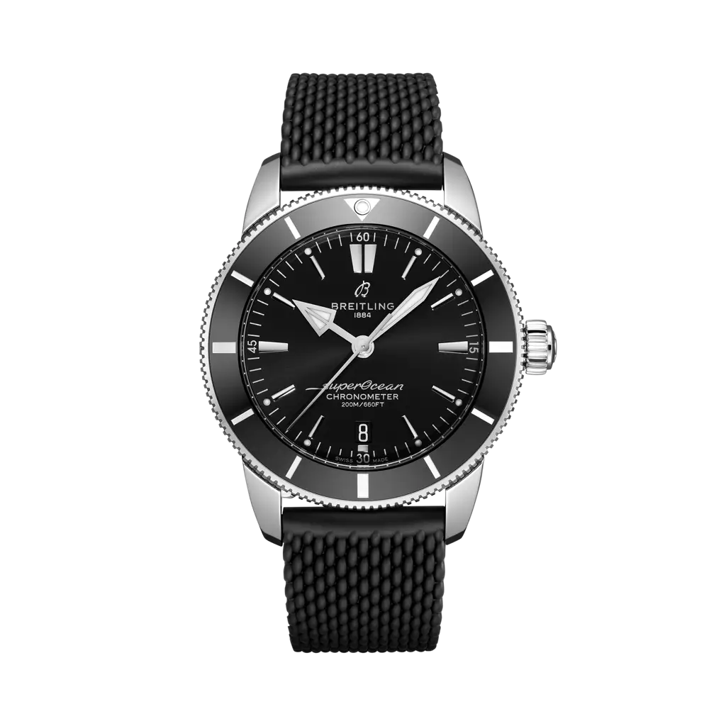 Breitling Superocean Heritage B20 Automatic 44 mm Black Dial Stainless Steel Rubber Black Strap AB2030121B1S1 - WATCHXNYC