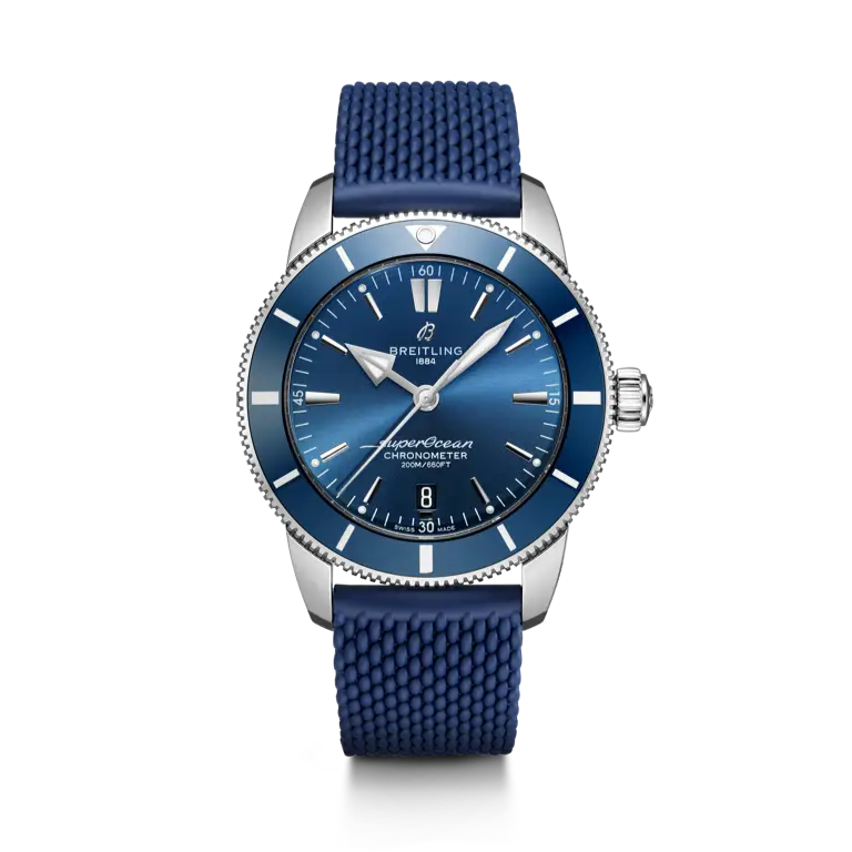 Breitling Superocean Heritage B20 Automatic 44 mm Blue Dial Stainless Steel Rubber Blue Strap AB2030161C1S1 - WATCHXNYC
