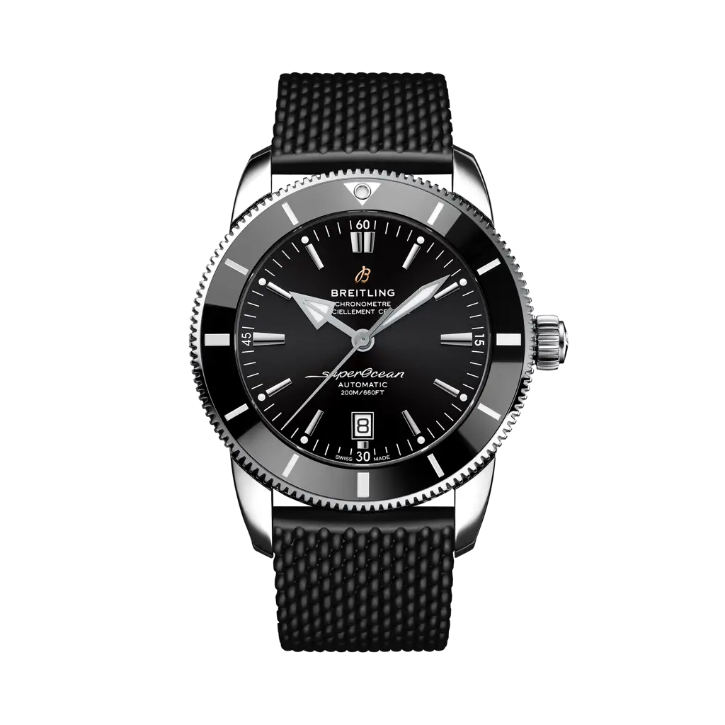 Breitling Superocean Heritage B20 Automatic 46 mm Black Dial Stainless Steel Rubber Black Strap AB2020121B1S1 - WATCHXNYC