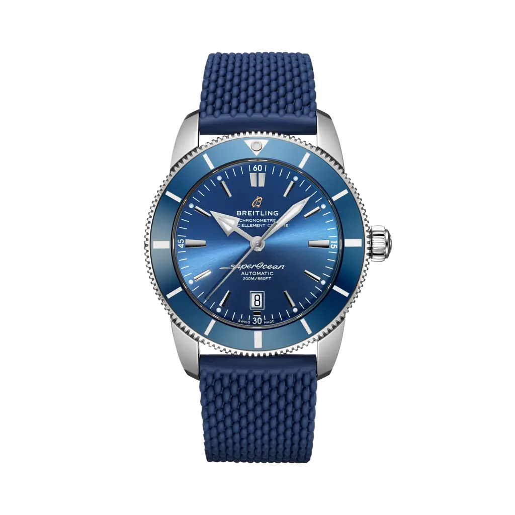 Breitling Superocean Heritage B20 Automatic 46 mm Blue Dial Stainless Steel Rubber Blue Strap AB2020161C1S1 - WATCHXNYC